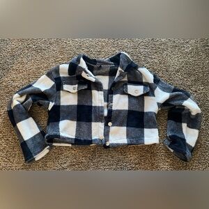 Cropped Checkered Jacket